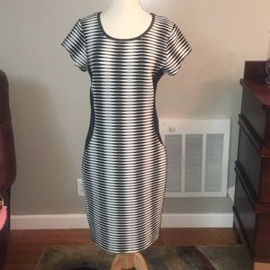 TMG New York black and white stripped dress